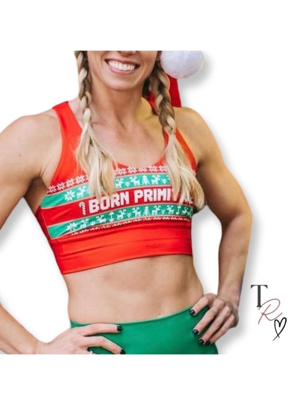Born Primitive NWT Christmas Holiday CrossFit Sports Bra Size Medium